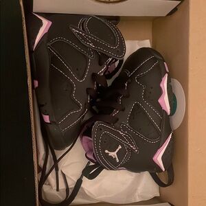 Kids Black and Pink Athletic Shoes